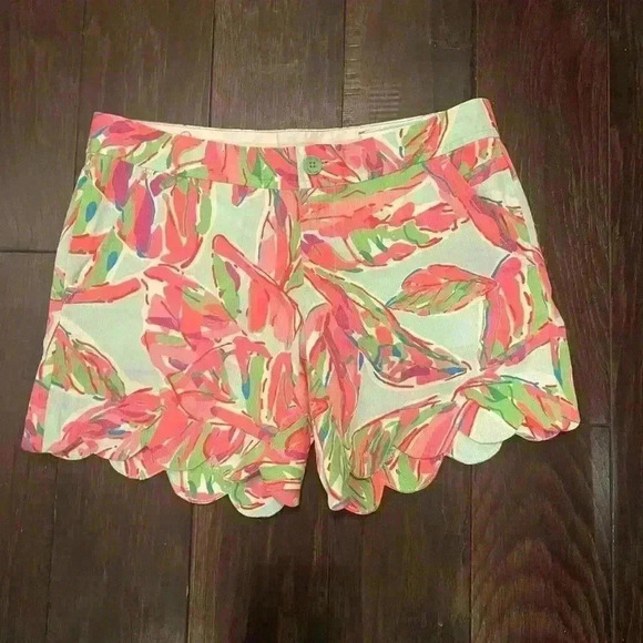 Lilly Pulitzer Buttercup Shorts "In The Vias"   Size 0 Scalloped Edge - Picture 4 of 4